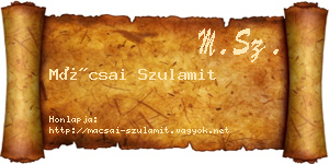 Mácsai Szulamit névjegykártya